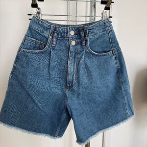 ZARA High Rise Bermuda Denim Shorts